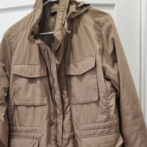 Uniqlo Khaki jacket with zipper hood
